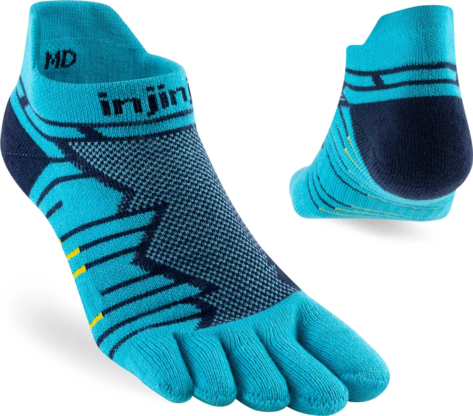 Injinji Men's Mid-Weight Ultra-Run No-Show Toe Socks (INJ-ULTRA-NS)