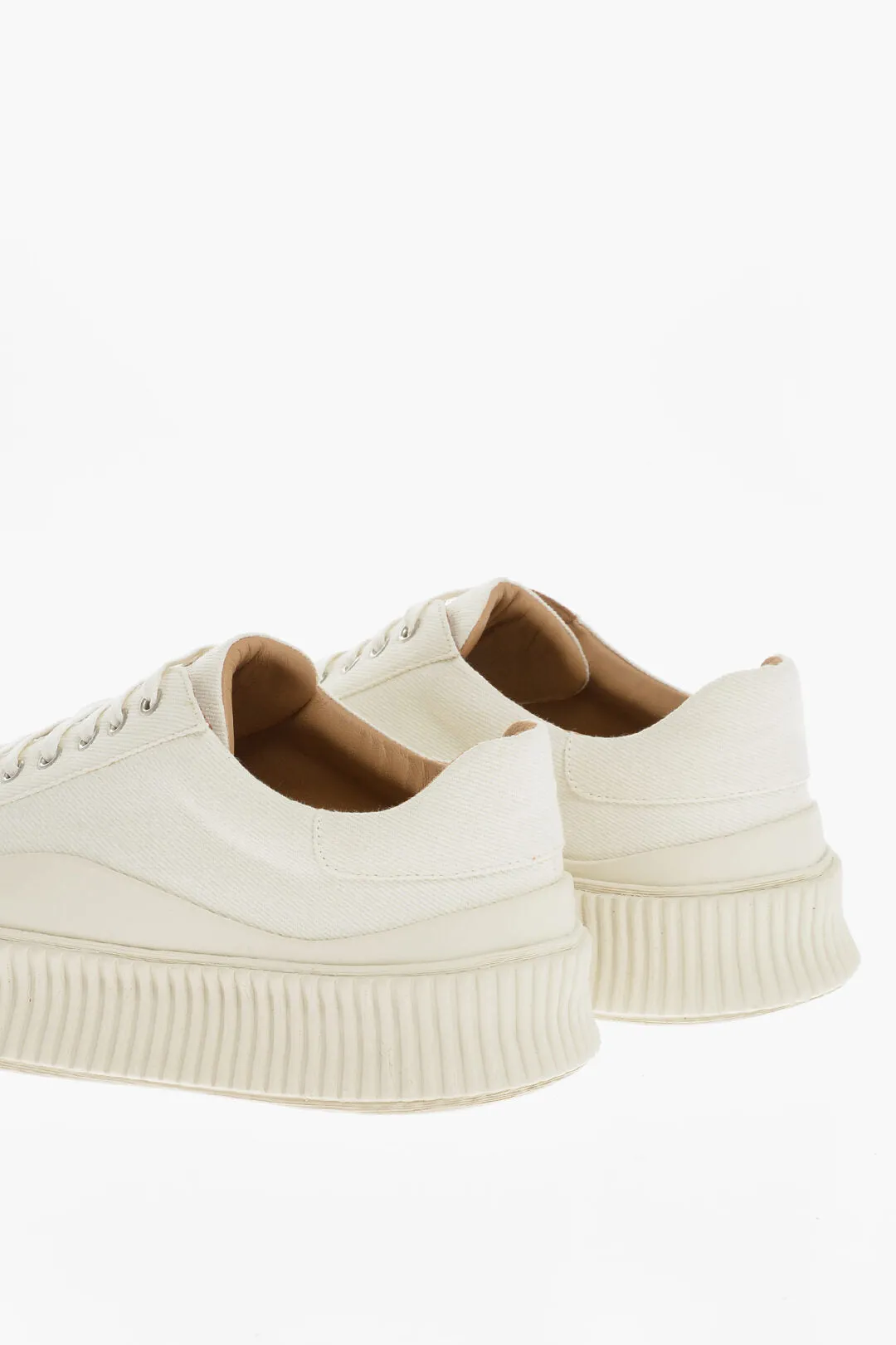 Jil Sander Fabric Sneakers With Platform Sole