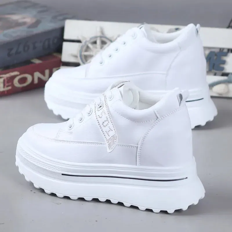 Joskaa 2024 New Leather Platform Sneakers White