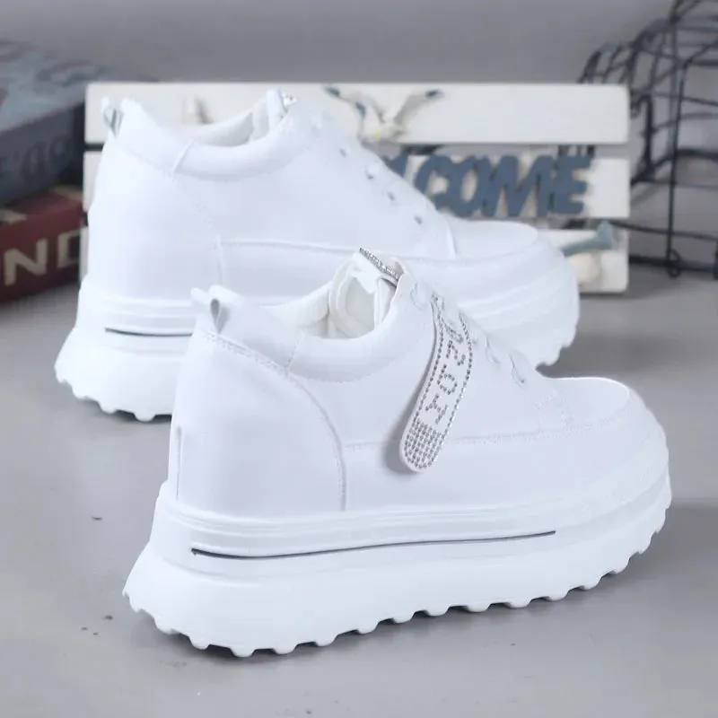 Joskaa 2024 New Leather Platform Sneakers White