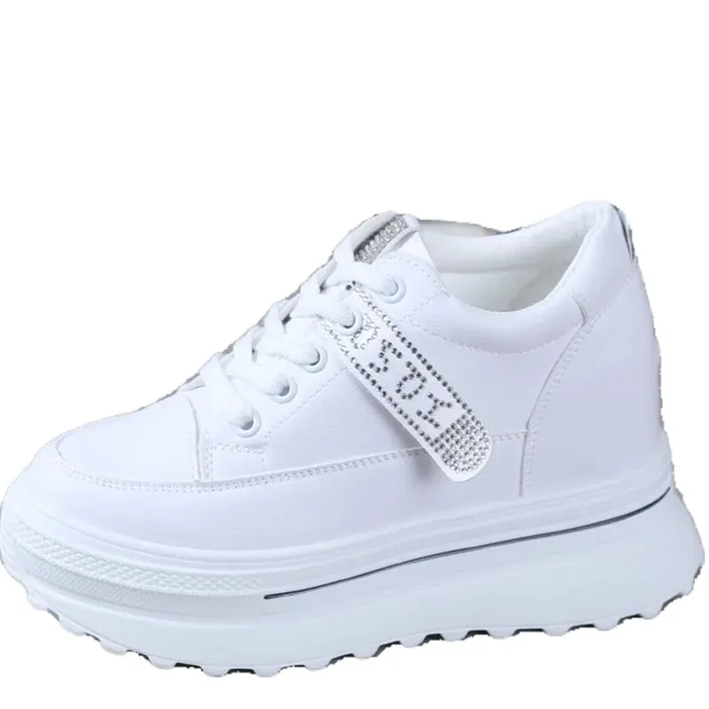 Joskaa 2024 New Leather Platform Sneakers White