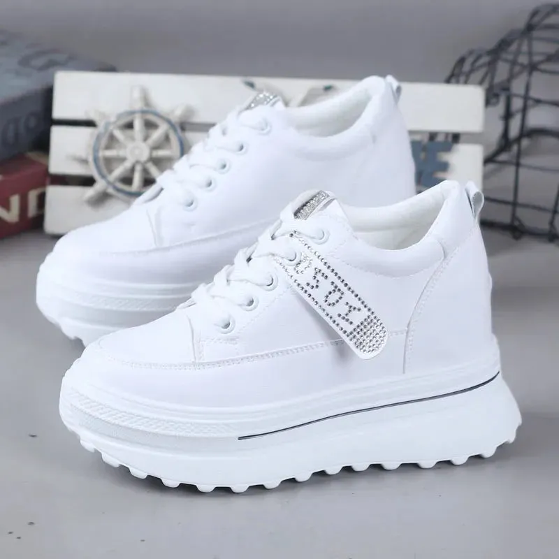 Joskaa 2024 New Leather Platform Sneakers White