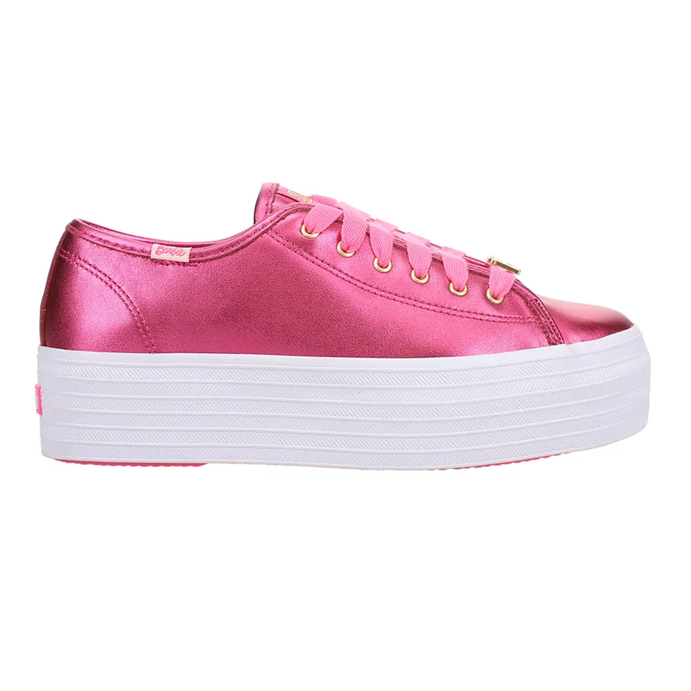 Keds x Barbie Triple Up Metallic Leather Platform Sneakers