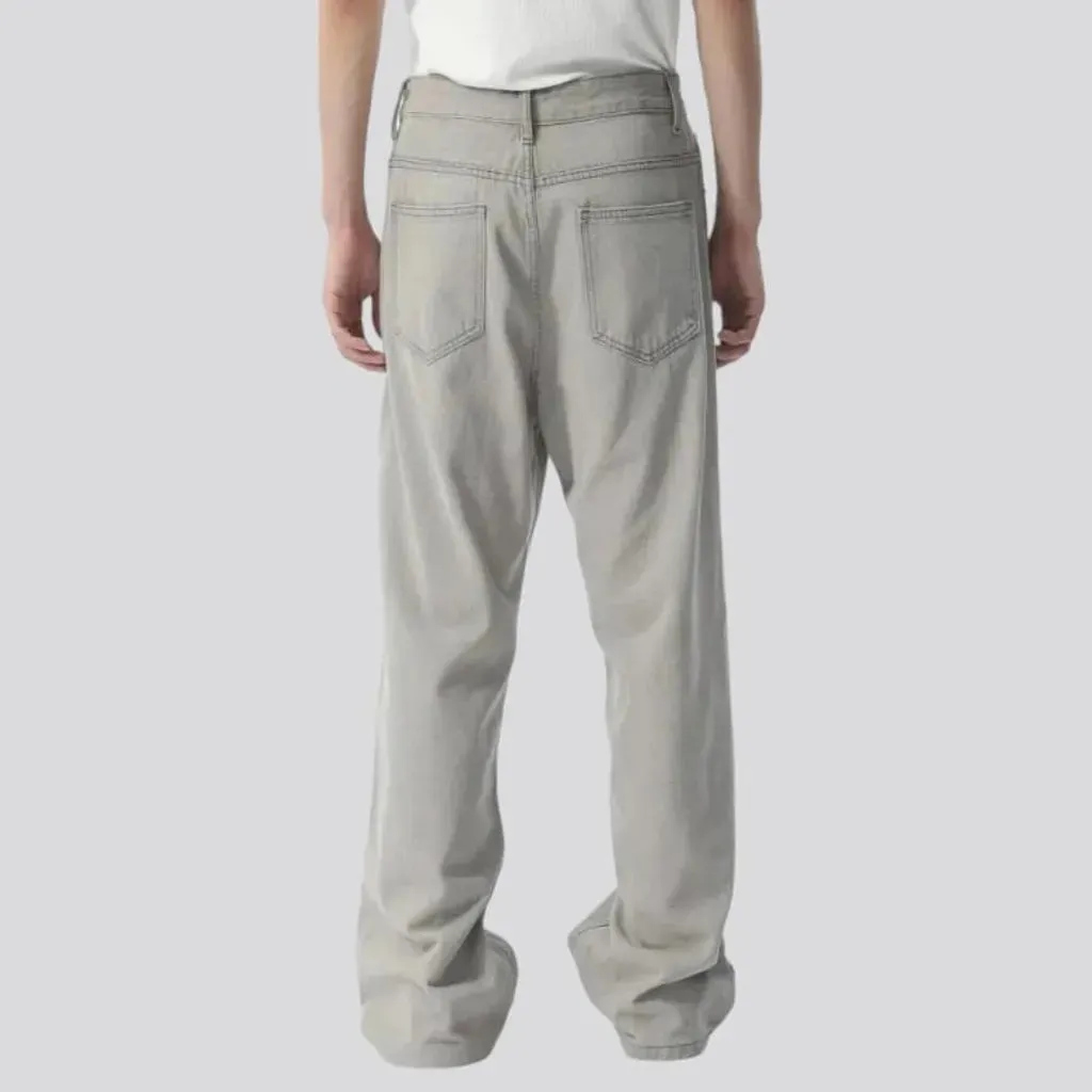 Light-grey men's baggy jeans