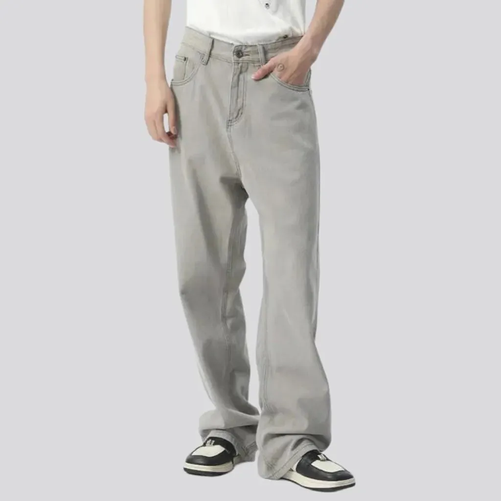 Light-grey men's baggy jeans