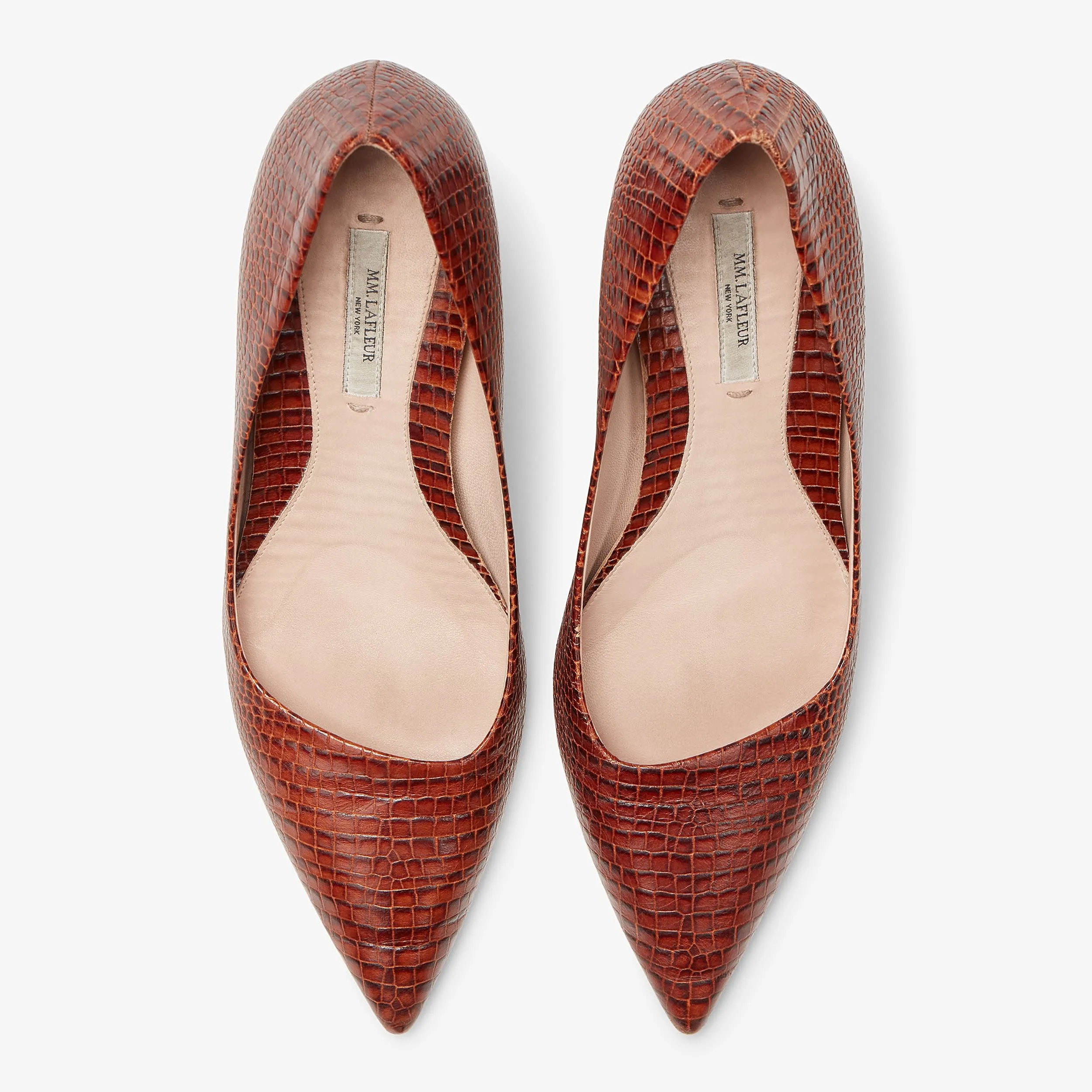 Lillian Pump - Mini Embossed Croc :: Brown