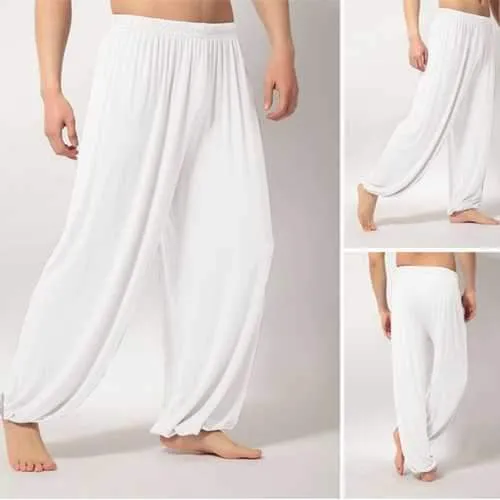 Loose Elastic Waist Yoga Morning Practice Sports Pants Light Weight Men Women Casual Bloomers