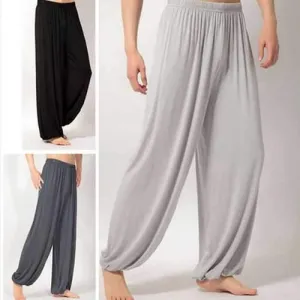 Loose Elastic Waist Yoga Morning Practice Sports Pants Light Weight Men Women Casual Bloomers