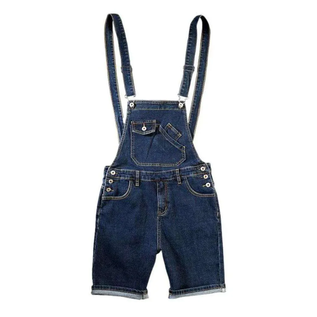 Men's dark wash jean overall