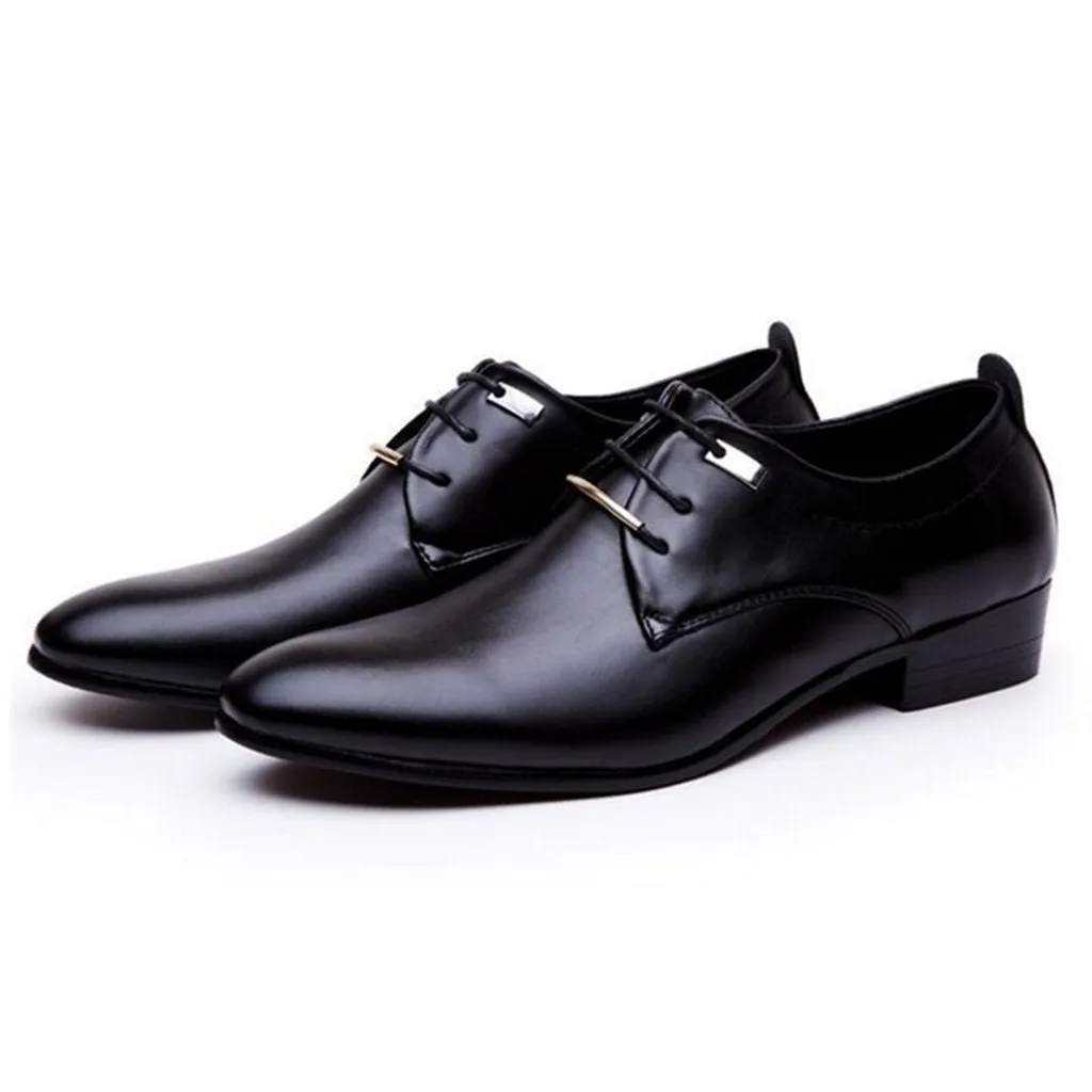 Men's Oxford Leather Fashion Dress Flat Shoes