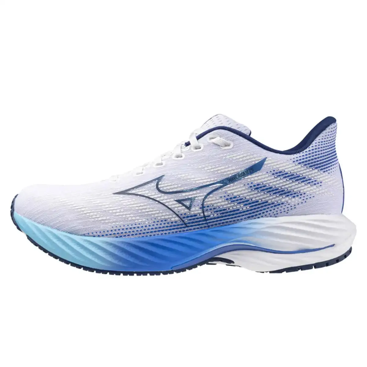 Mizuno Wave Rider 28 Mens | White/estate Blue/mugen Blue