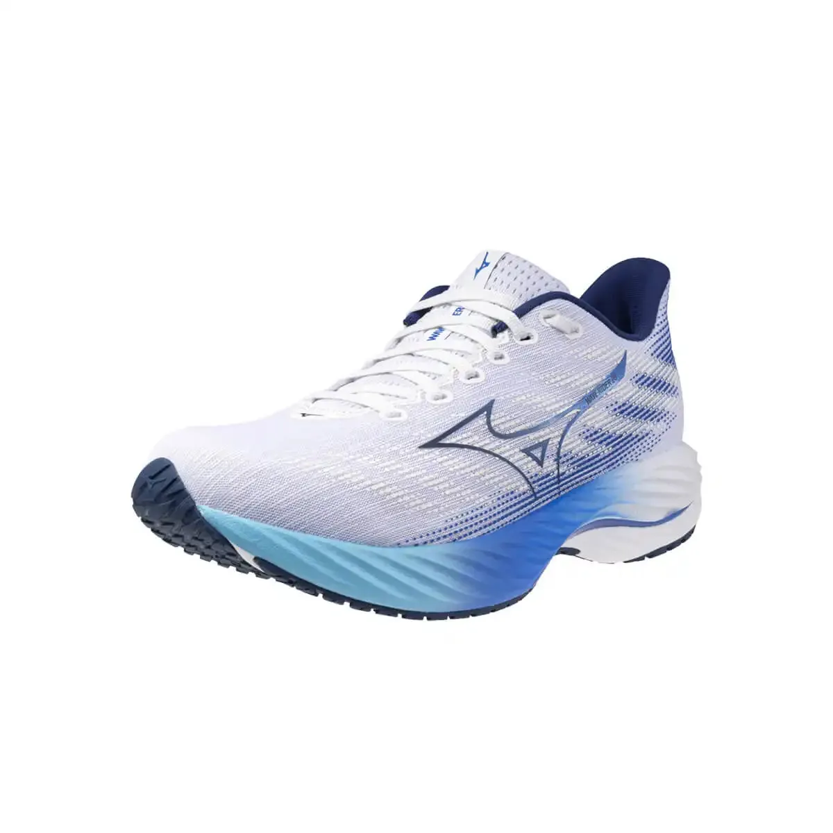 Mizuno Wave Rider 28 Mens | White/estate Blue/mugen Blue