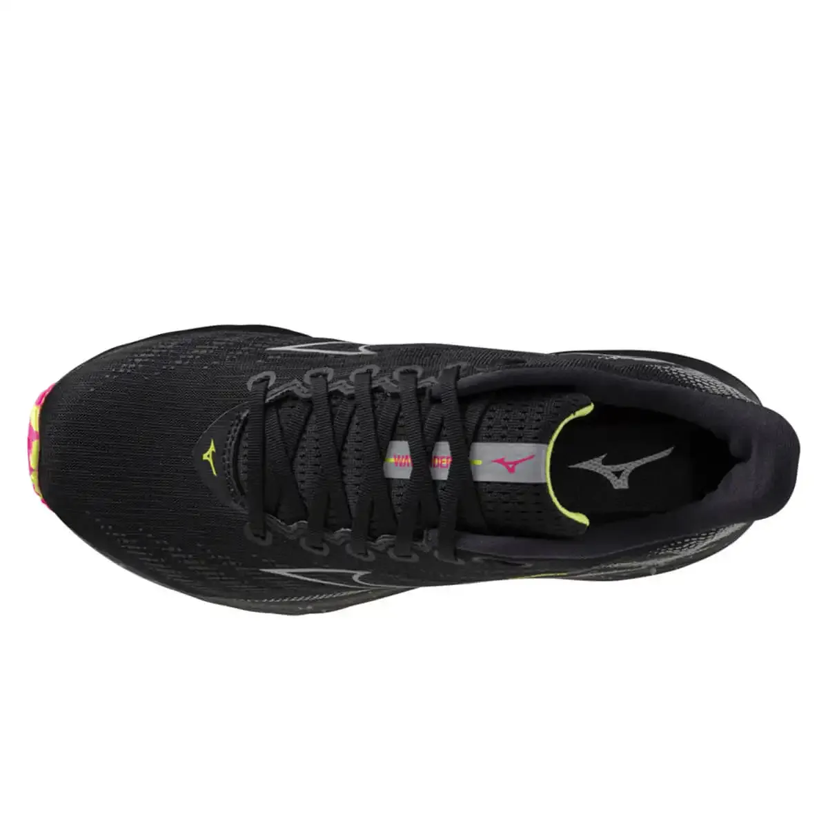 Mizuno Wave Rider 28 Unisex | Black/silver/sunny Lime