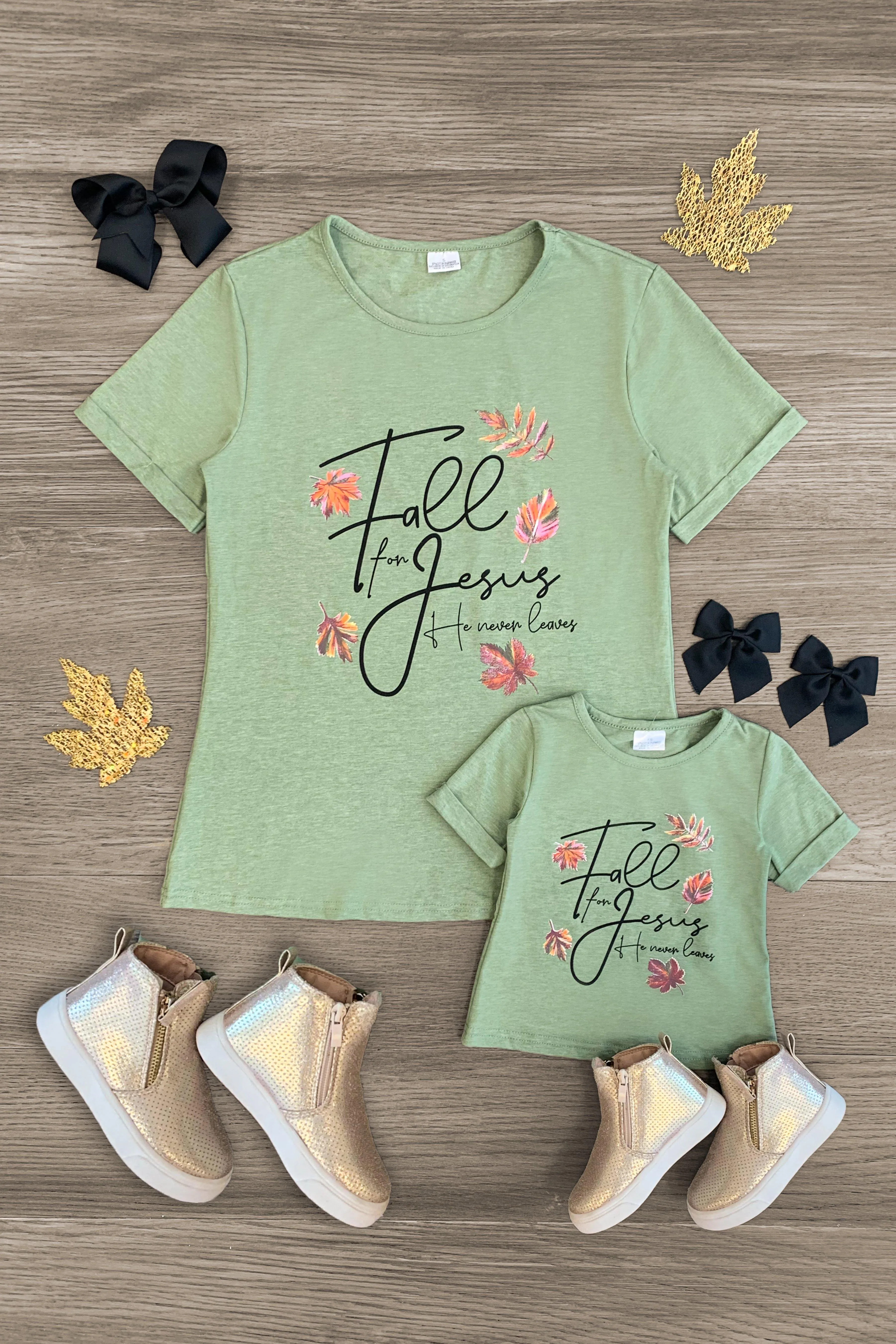 Mom & Me - "Fall For Jesus, He Never Leaves" Top