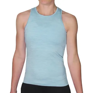 More Mile Heather Girls Training Vest Tank Top - Blue