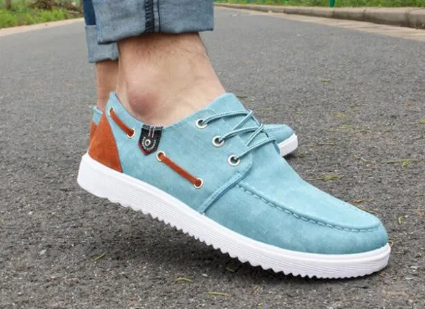 New Solid Men's Flats Shoes Casual Canvas Man Fashion Summer Sneakers For Men