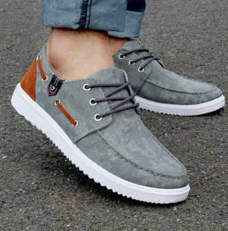 New Solid Men's Flats Shoes Casual Canvas Man Fashion Summer Sneakers For Men