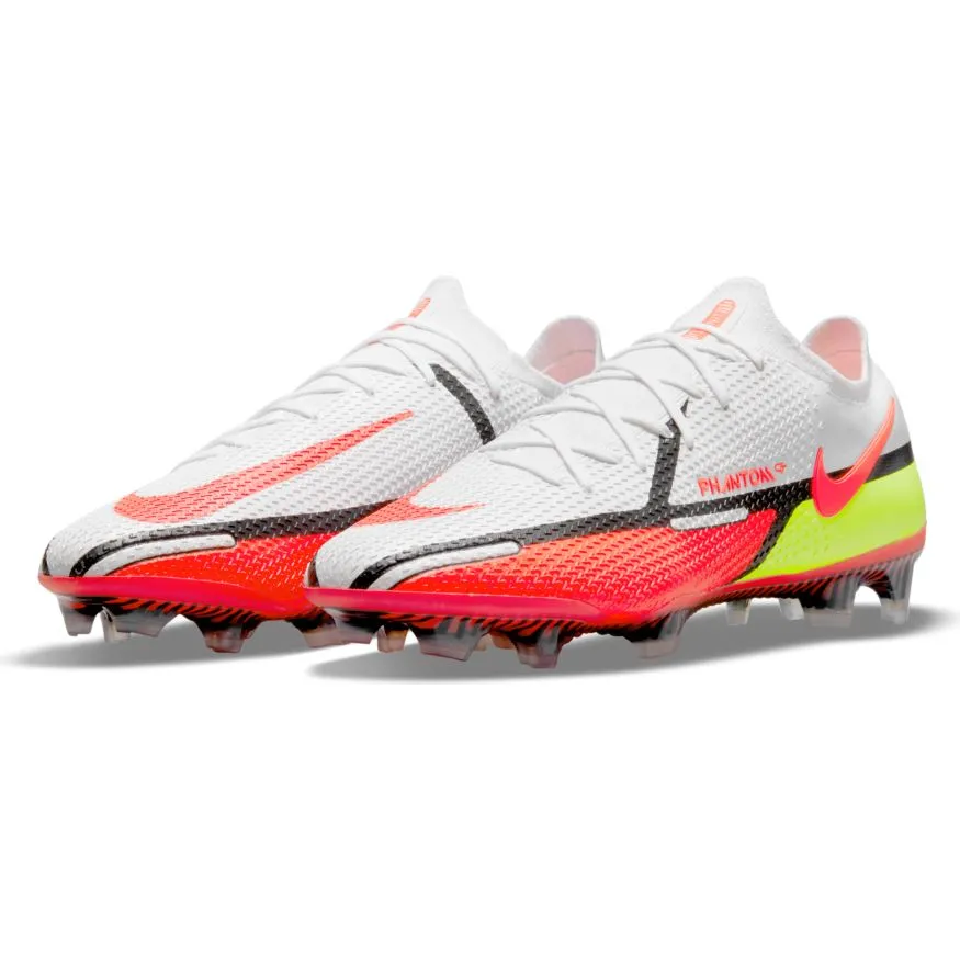 Nike Phantom GT2 Elite Low FG-WHITE/BRIGHT CRIMSON/VOLT/BLACK