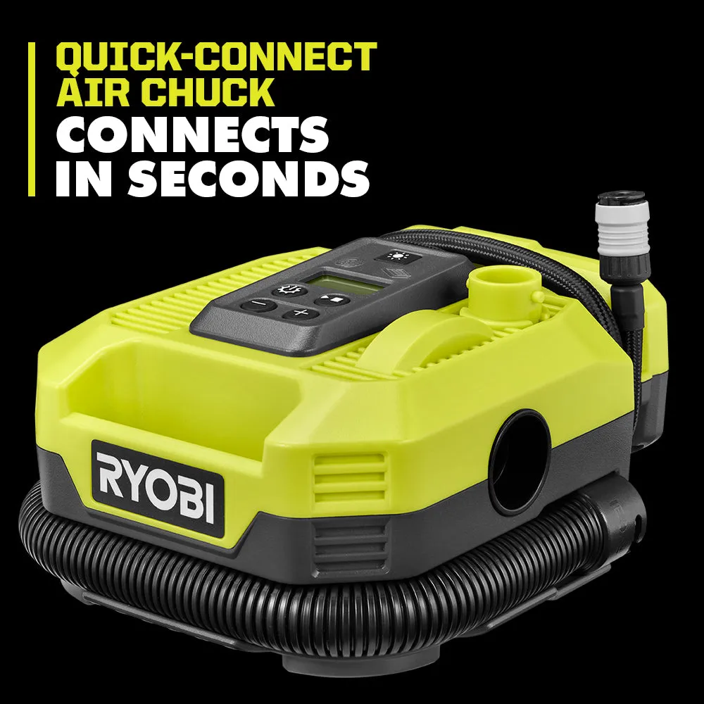 Open Box -  RYOBI ONE  18V Cordless Dual Function Inflator/Deflator(Tool Only)