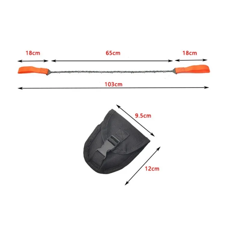 Outdoor Portable Hand-held Wire Saw Field Survival Manganese Steel Chain Saw Multifunctional Logging Saw(11 Teeth Black)