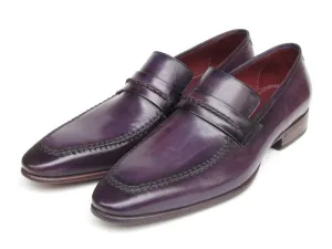 Paul Parkman Purple Loafers Handmade Slip-On Shoes