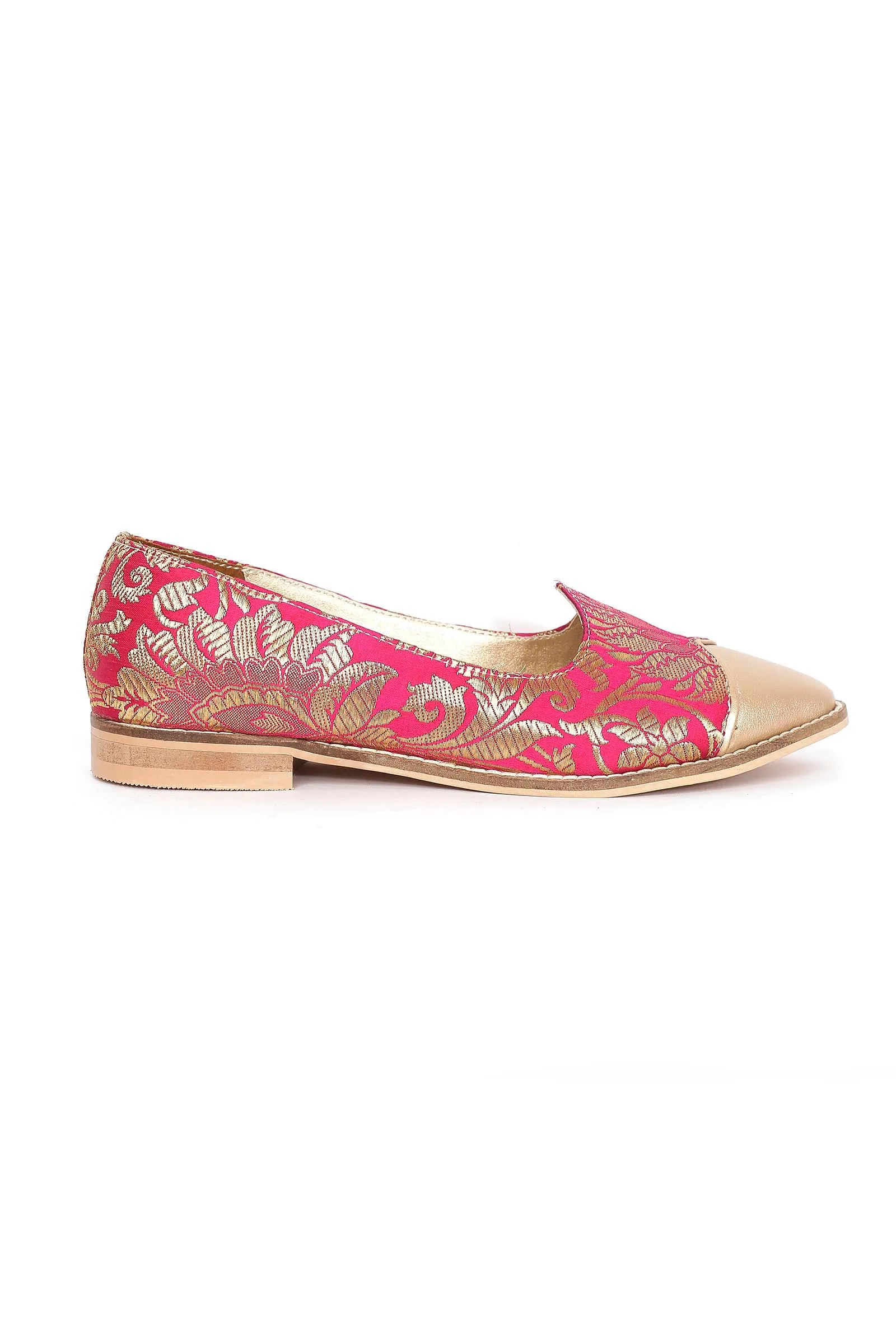 Pink Brocade Loafers