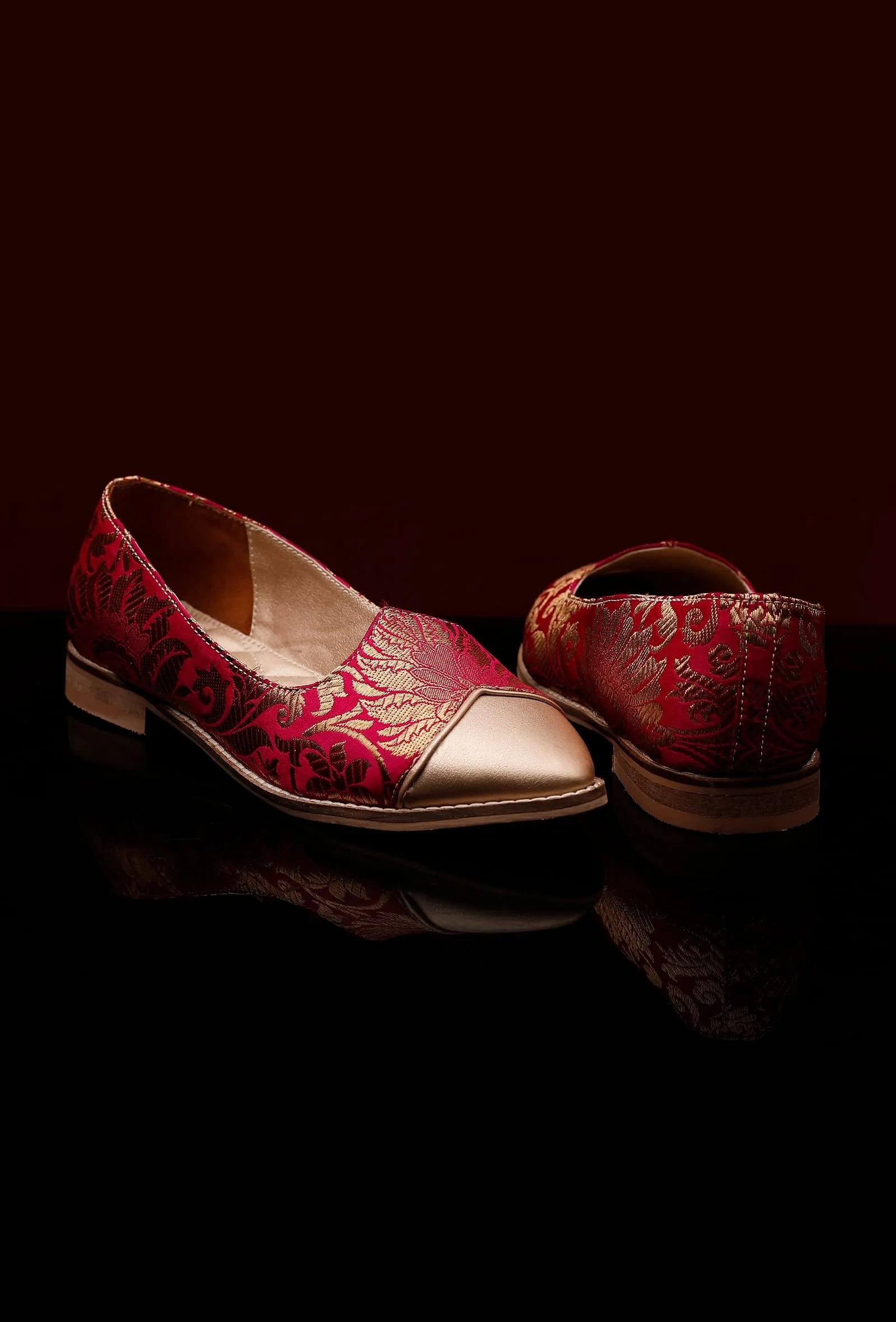 Pink Brocade Loafers