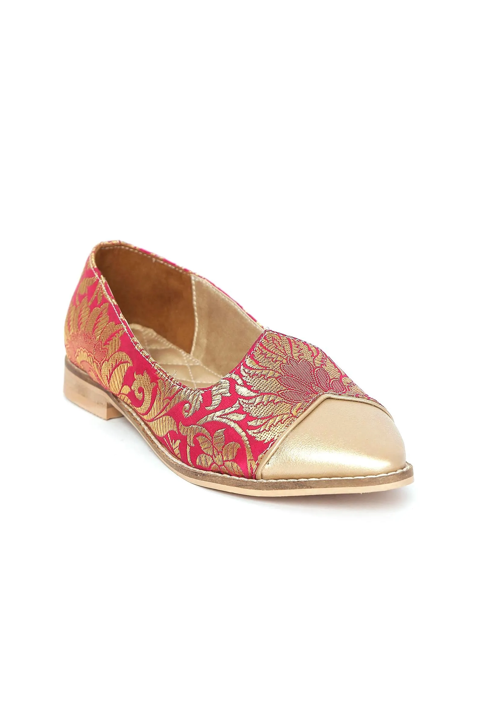 Pink Brocade Loafers