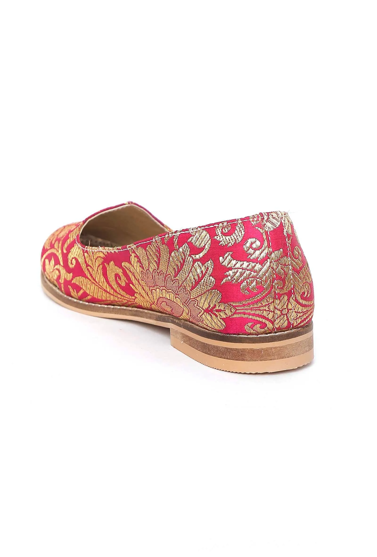 Pink Brocade Loafers