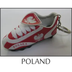 Poland Mini Soccer Shoe Key Chain