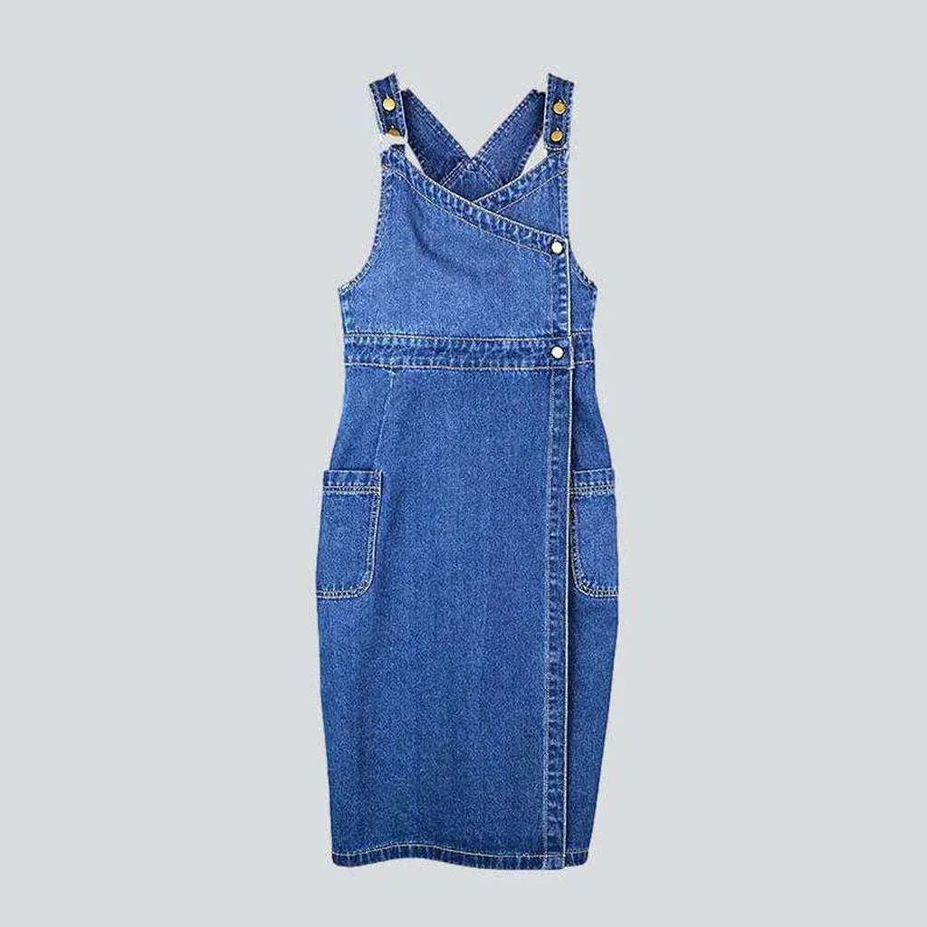 Retro 90s denim tank dress