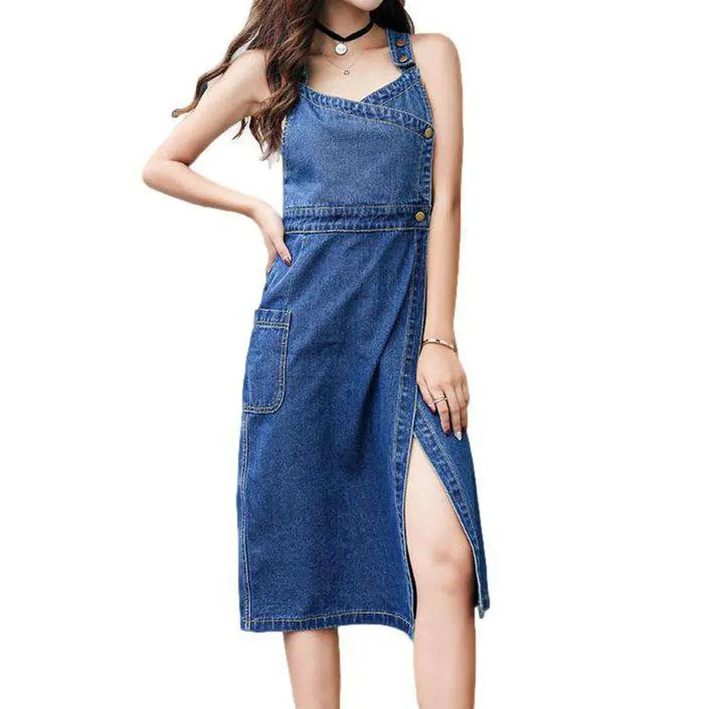 Retro 90s denim tank dress