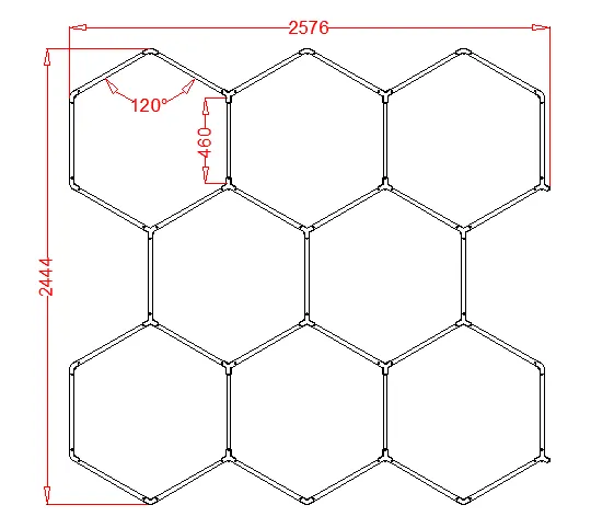 RGB Hexagrid LED Hexagon Ultrabright LED Multicolour Hex Lights - Eight Hex Grid