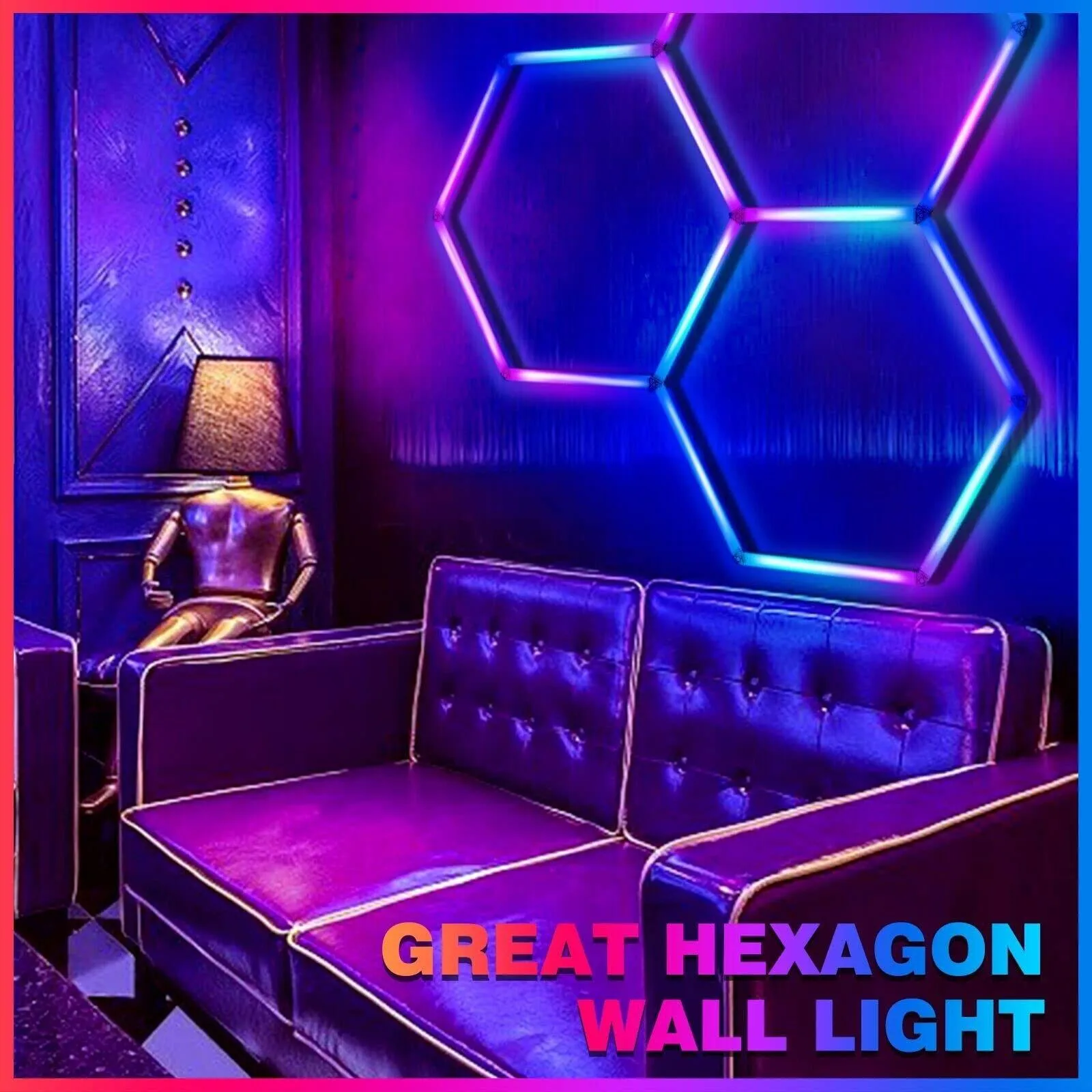 RGB Hexagrid LED Hexagon Ultrabright LED Multicolour Hex Lights - Eight Hex Grid