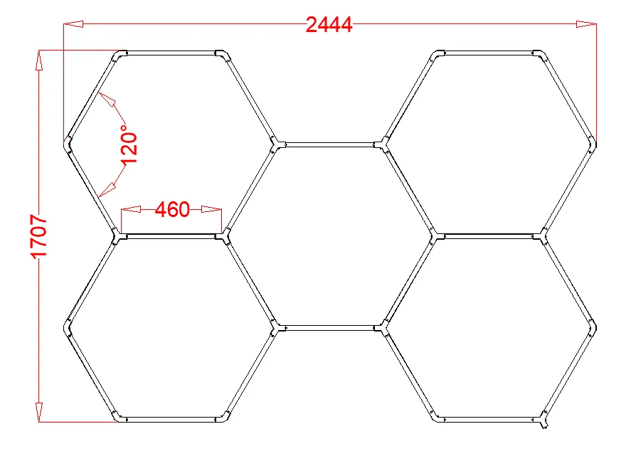 RGB Hexagrid LED Hexagon Ultrabright LED Multicolour Hex Lights - Five Hex Grid