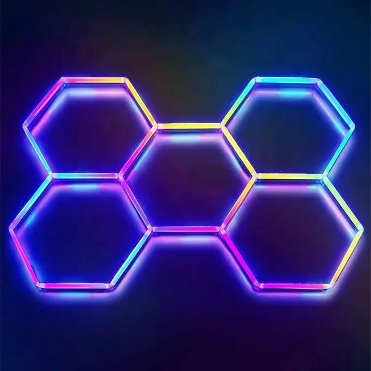 RGB Hexagrid LED Hexagon Ultrabright LED Multicolour Hex Lights - Five Hex Grid