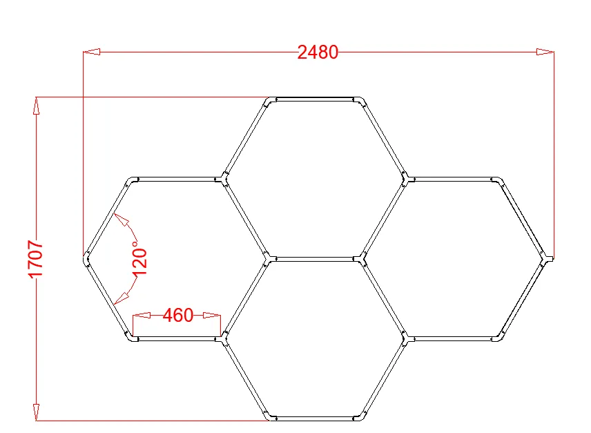 RGB Hexagrid LED Hexagon Ultrabright LED Multicolour Hex Lights - Four Hex Grid