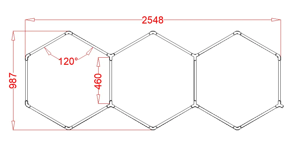 RGB Hexagrid LED Hexagon Ultrabright LED Multicolour Hex Lights - Three Hex Grid