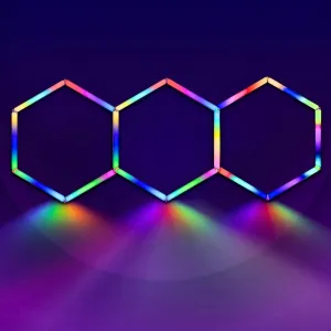 RGB Hexagrid LED Hexagon Ultrabright LED Multicolour Hex Lights - Three Hex Grid