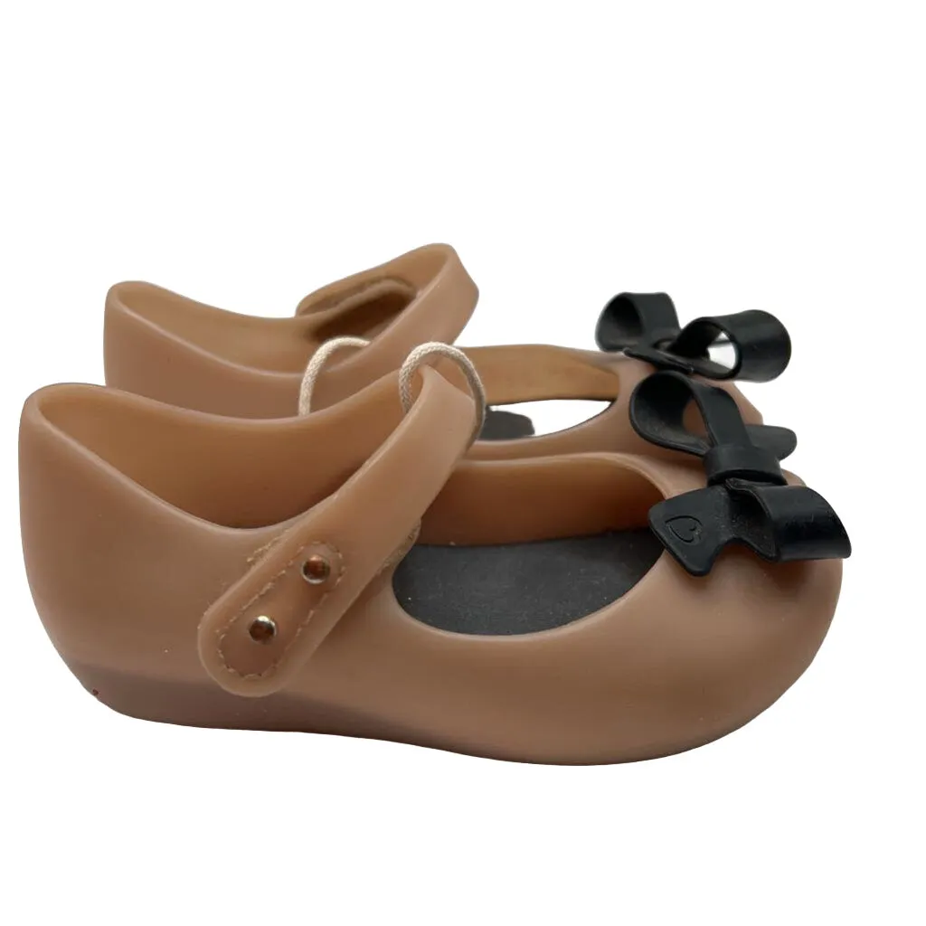 Rubber Peep Toe Mary Janes - Bow