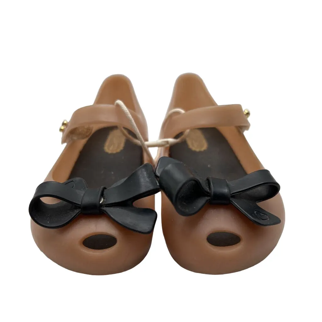 Rubber Peep Toe Mary Janes - Bow