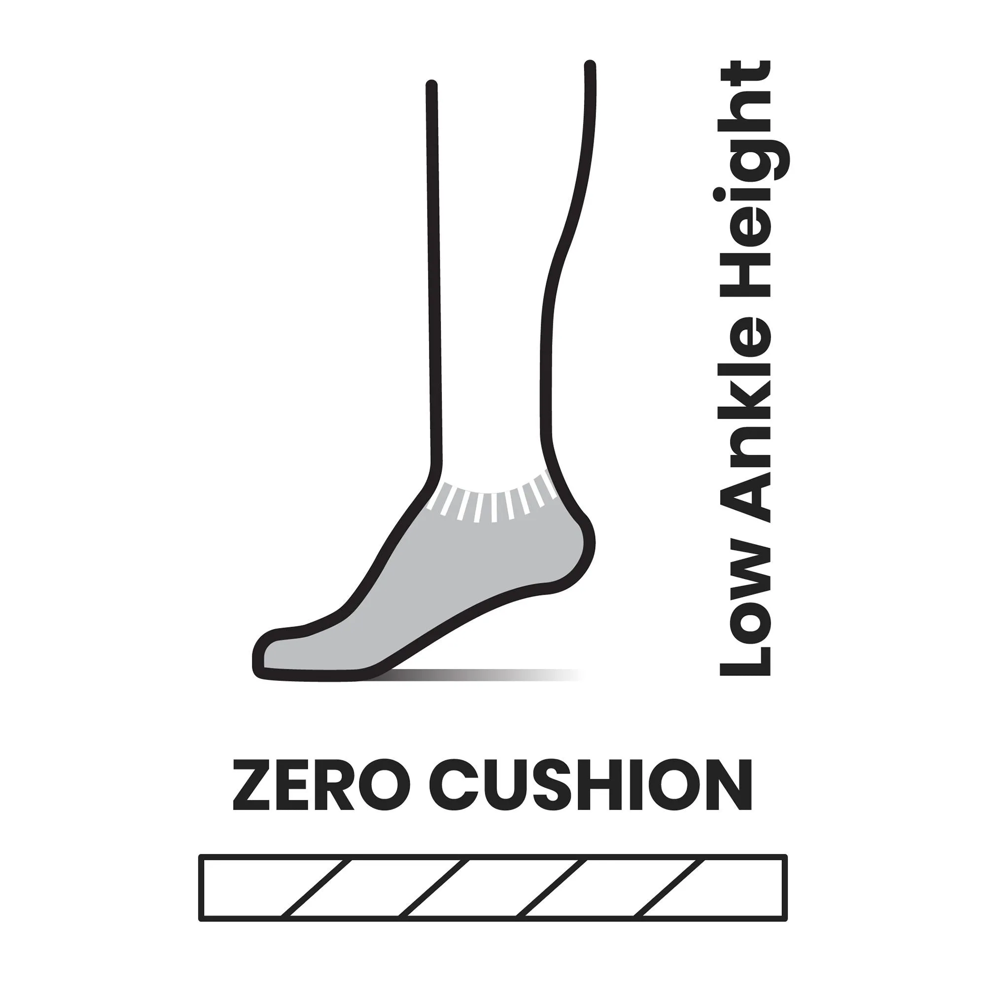 Run Zero Cushion Low Ankle Socks - SW001651