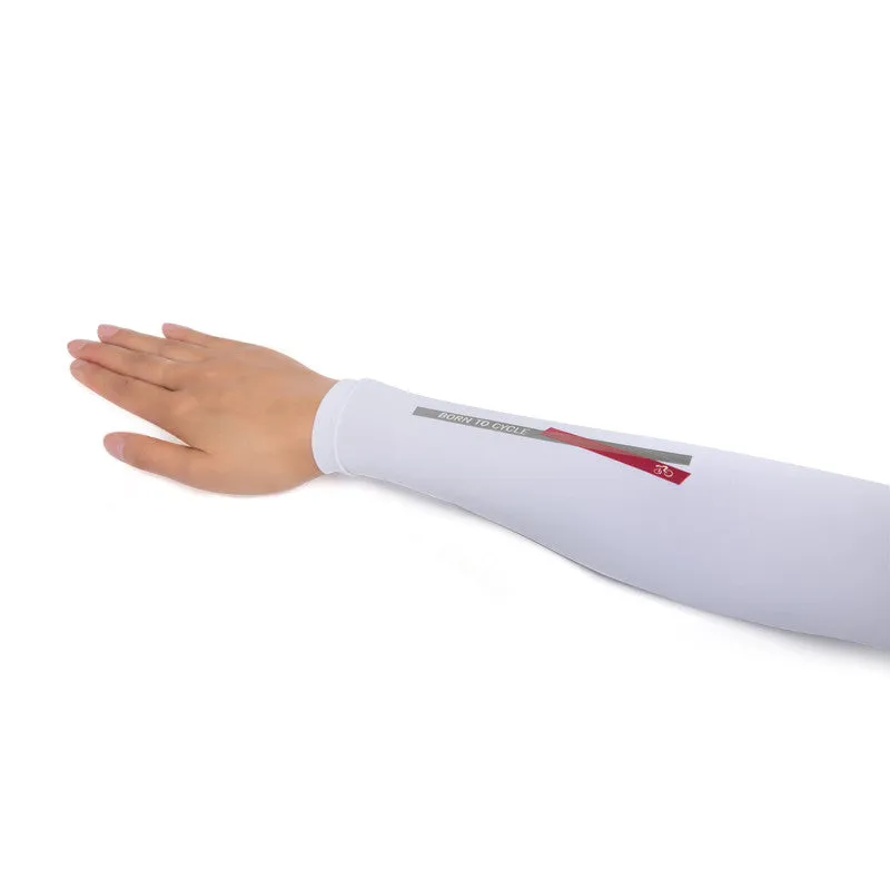 Santic Canty White Men Women Cycling Arm Warmer