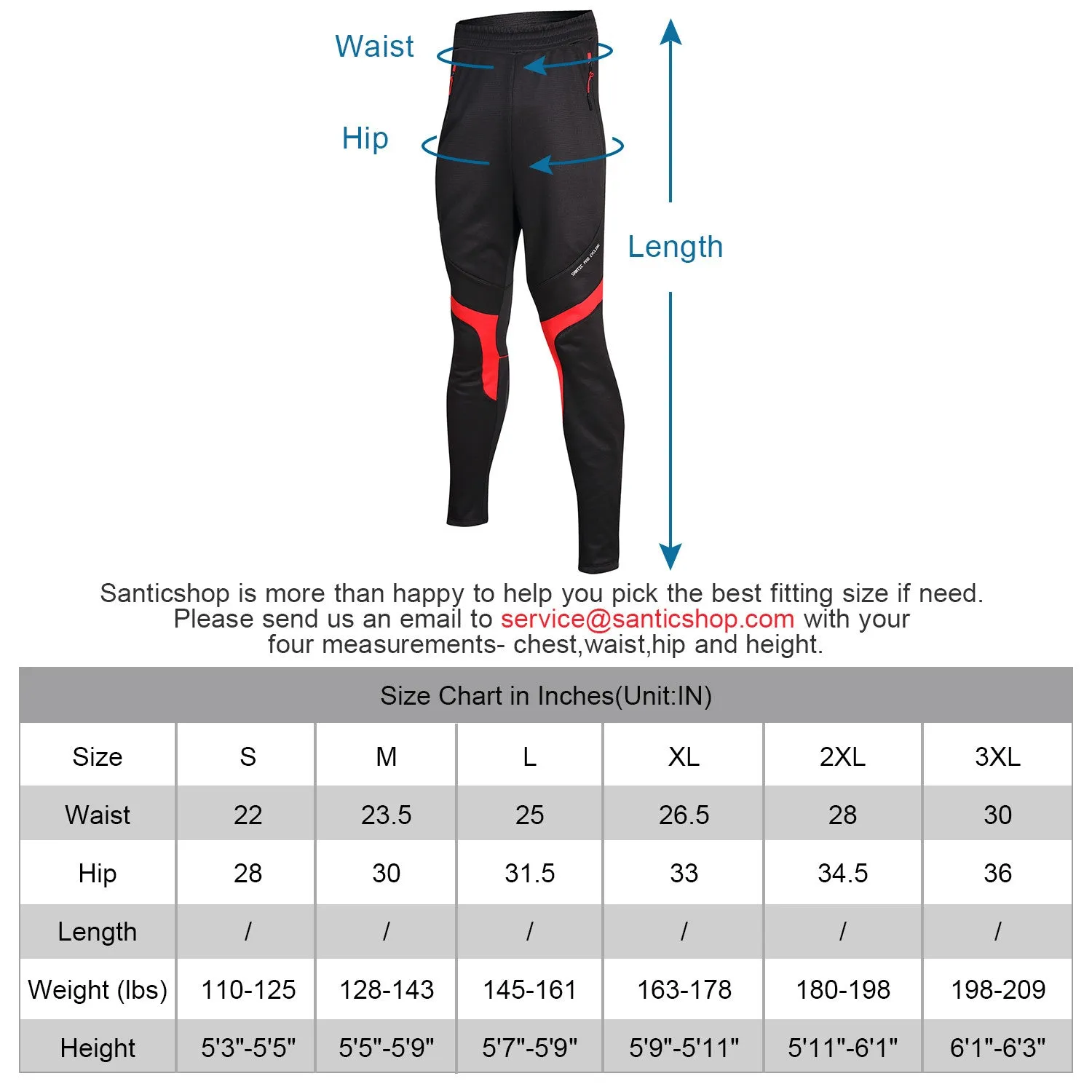 Santic Rock Red Men Cycling Pants