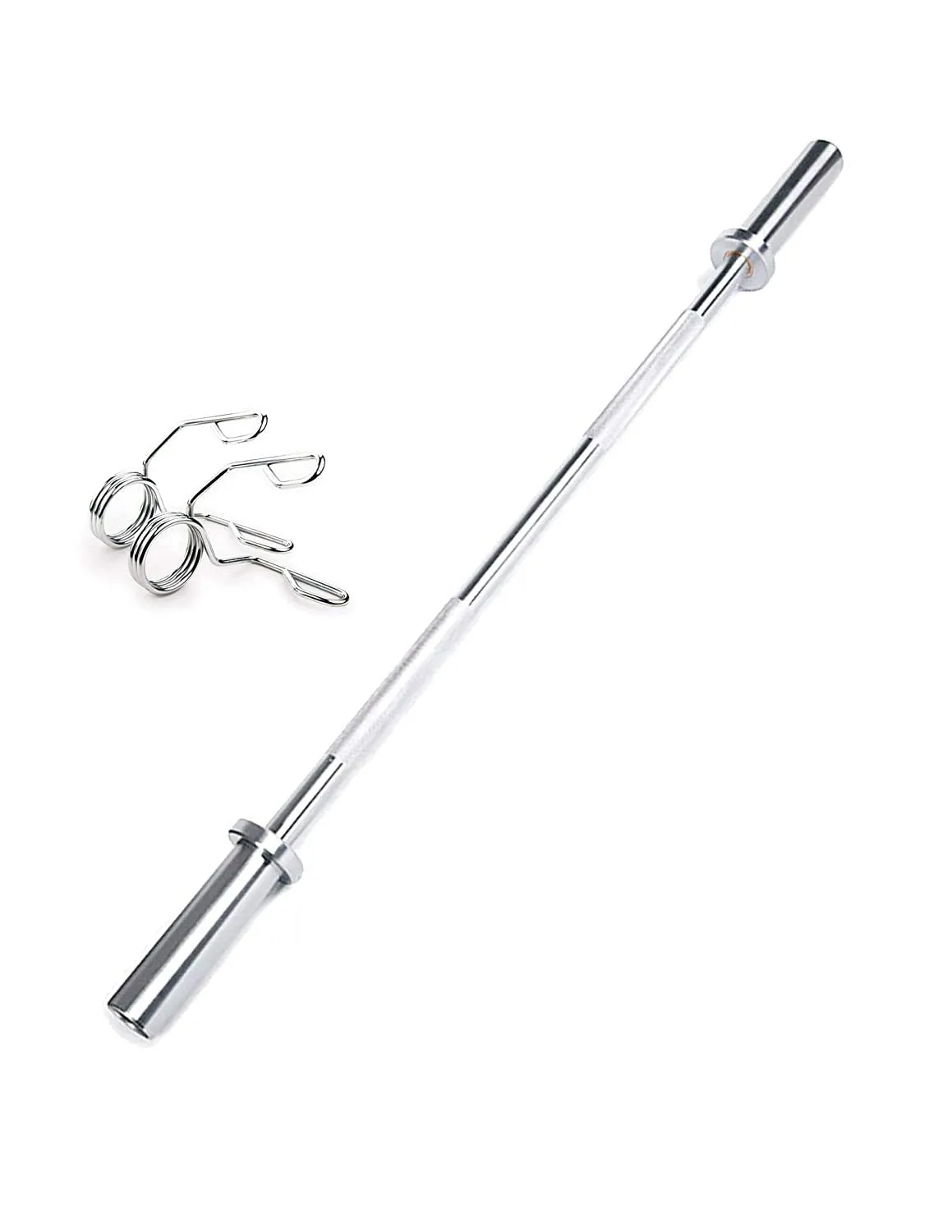 SE Fitness Heated Alloy Steel Silver Heavy Weight 3 Feet Straight Olympic Barbell Rod for Fitness (30 mm Internal Dia and 50mm Outer Dia) with Springs Side Locks