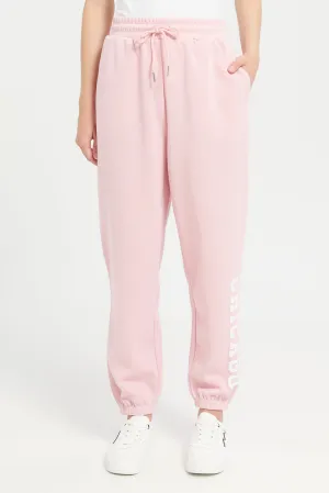 Senior Girls Pink Embossed Active Pants