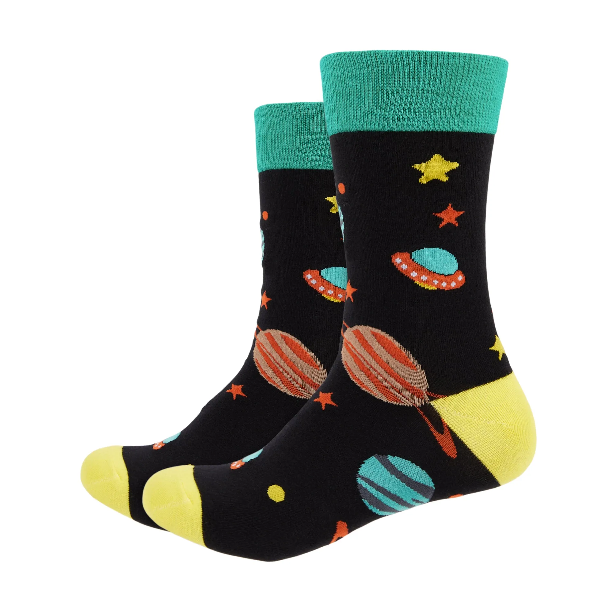 Space Explorer Printed Crew Length Socks