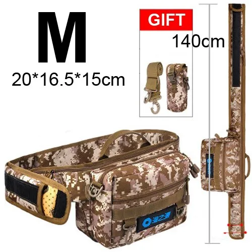 Spinning Fishing Rod Holder Bag Sports Waist Pack Fishing Lures Tackle Gear Storage Bag Single Shoulder Crossbody Bags