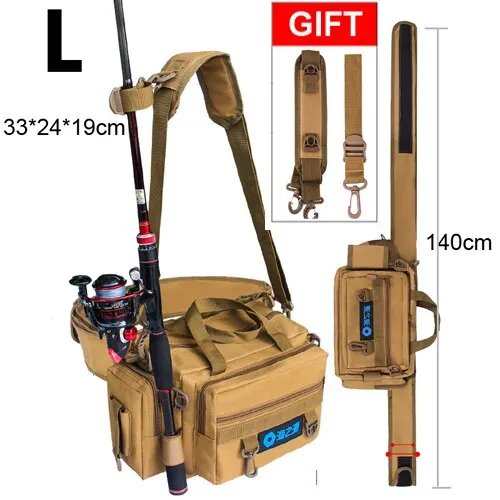 Spinning Fishing Rod Holder Bag Sports Waist Pack Fishing Lures Tackle Gear Storage Bag Single Shoulder Crossbody Bags