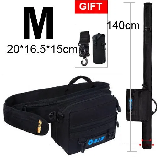 Spinning Fishing Rod Holder Bag Sports Waist Pack Fishing Lures Tackle Gear Storage Bag Single Shoulder Crossbody Bags